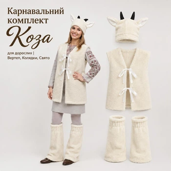 Карнавальний різдвяний комплект «Коза» | Вертеп, колядки, свято, One Size
