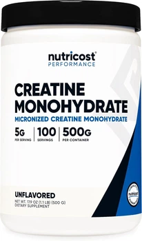 Креатин Nutricost Creatine Monohydrate Micronized, 500 г Без смаку, США (креатин моногідрат мікронізований) США