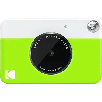 Фотоаппарат мгновенной печати KODAK PRINTOMATIC (печатает мгновенно, без чернил, простые контрастные цвета), зелено-белый.