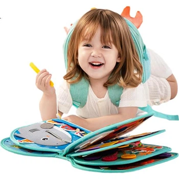 Jollybaby Книга для раннього навчання з м'якої тканини, стійка до розривів, тиха книжка Монтессорі, іграшка для 1-річної дитини, подарунок - Вечірка в океані