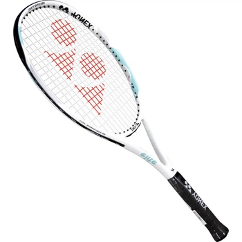Тенісна ракетка YONEX, тренувальна модель ELITE для початківців, біла та світло-блакитна, з попередньо натягнутими струнами й обмоткою ручки, інструмент для тренувань із тенісу.