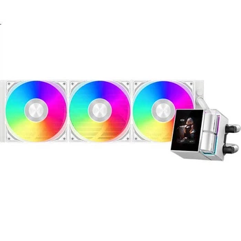 PCCOOLER DS360 ARGB Монитор, белый, система водяного охлаждения процессора «все в одном», отображение температуры/2,4-дюймовый IPS LCD-экран/водяной блок ARGB/поддержка процессоров 1700/AM5