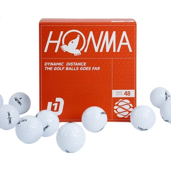 Мячи для тренировок HONMA D1, двухслойные белые, для отработки дальних ударов перед следующим матчем, 48 штук в коробке.