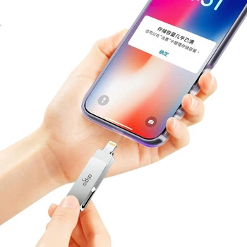 Флеш-накопичувач Aigo 64GB Lightning USB 3.0 Apple U371, сертифікований Apple MFI, сумісний з iPhone 14/iPad 9 та попередніми версіями, флеш-накопичувач подвійного призначення для телефонів та комп'ютерів