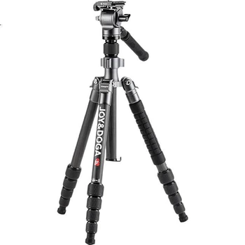 Видеоштатив Fotopro X-4CN VIDEO с гидравлической головкой, регулируемым моноподом и карбоновым креплением для фото- и видеосъемки, серебристый.