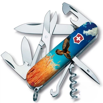Нож Victorinox Climber Ukraine Gloss Blue/Orange (1049-Vx13703.7_T3230pw)