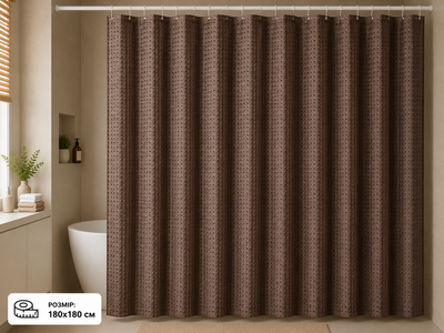 Шторка для ванной 180x180 см тканевая 5214/brown