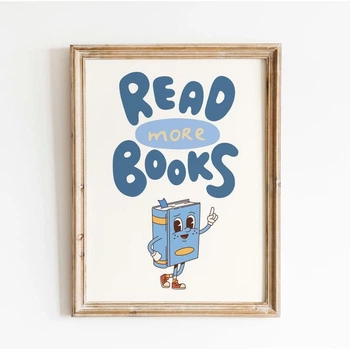 Постер «Read More Books» бумажный белый