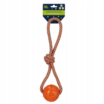 Zabawka dla psa Szarpak z piłką TRIK&ROLL 36cm pomarańczowa (5905523692280)