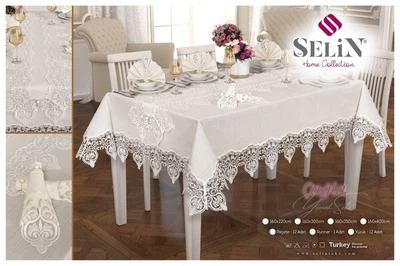 Скатертина Selin 120114336 160х350 см Льон Бежевий