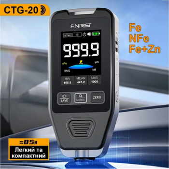 Профессиональный толщиномер Fnirsi CTG-20 датчик измерения толщины покрытия краски