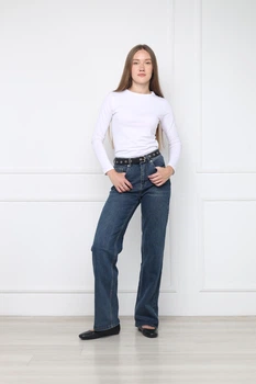 Джинси straight жіночі XL колір синій YUKI ЦБ-00295745