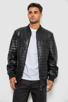 Куртка мужская однотонная экокожа черный 214R608 AGER 2XL