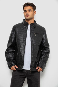 Куртка мужская однотонная экокожа черный 214R601-5 AGER S