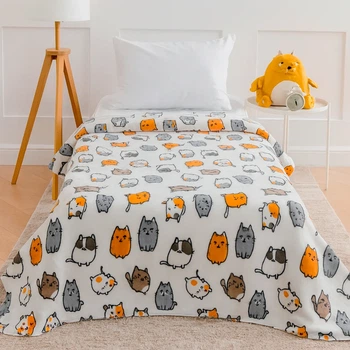 Плед флисовый Веселые котики мультиколор 150x200 см 100% полиэстер
