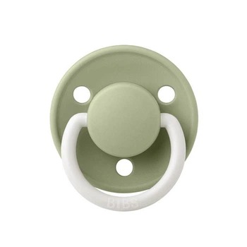 Соска пустушка Bibs De Lux round glow, 2 розмір 6-18 міс Sage латекс, кругла світиться в темряві