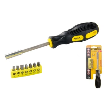 Викрутка магнітна MasterTool і 7 насадок 25 мм (40-0142)