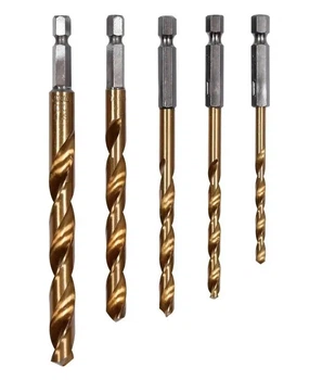 Свердла по металу титанові Yato HEX 1/4“ 4-10мм 5шт (YT-44700)