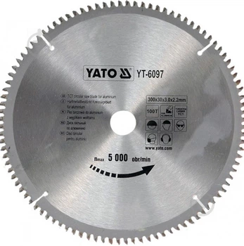 Диск пиляльний по алюмінію Yato 300х30х3,0x2,2мм 100 зубців (YT-6097)