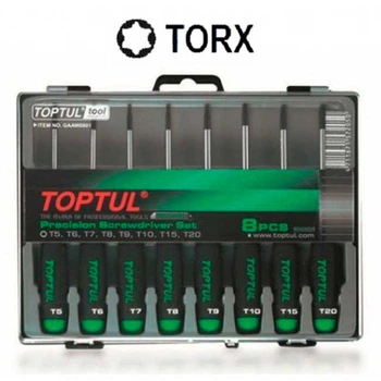 Набір викруток TOPTUL (T5-T20) 8шт (GAAW0801)