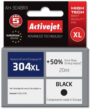 Картридж Activejet для HP 304XL N9K08AE Premium 20 мл Black (AH-304BRX)