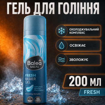 Гель для бритья Balea Men Fresh 2 0 0 мл с охлаждающим комплексом