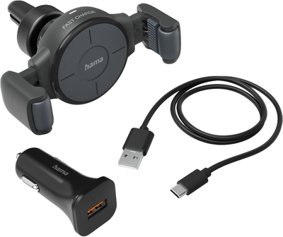 Bezprzewodowa ładowarka samochodowa Hama FC10 Flex-Set Wireless Car Charger 10W Antracyt (00201677)