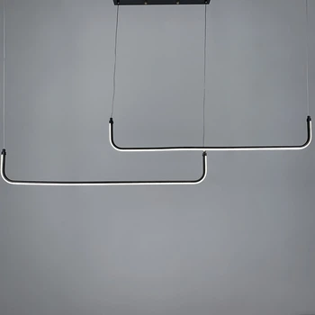 Черная линейная LED люстра с 2-мя линиями 90 см (2 по 65 см)
