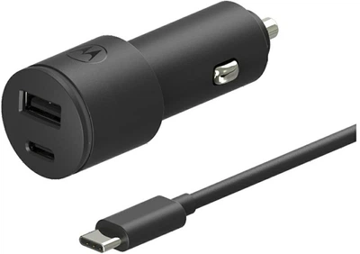 Автомобільний зарядний пристрій Motorola TurboPower 45W Dual Car USB-C + USB-A Black (SJV102-EU)