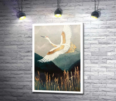 Картина Журавль в полете 42x60 см Модуль №1 (006377)