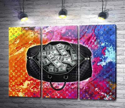 Модульная картина Сумка с деньгами 60x45 см Модуль №2 (006290)