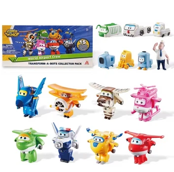 Набор игровых фигурок-трансформеров Super Wings World Airport Crew Transform-a-bots Collector Pack