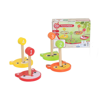 Дитяча дерев'яна гра кільцекид «Животні» Animal Ring Toss Game Playtive