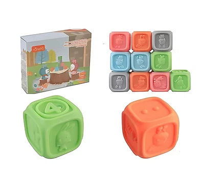 Кубики развивающие Tumama Животные, цифры, буквы 10шт TM102