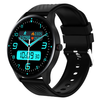 Смарт-часы Lige YK02 Black c тонометром, пульсоксиметром, звонки AMOLED екран, 2 ремешка