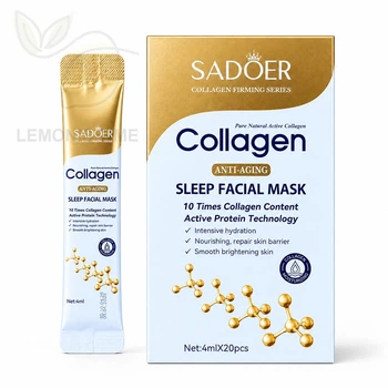 Антивозрастные ночные маски для лица с коллагеном SADOER Collagen Anti-Aging Sleep Facial Mask, 20 шт × 4 ml