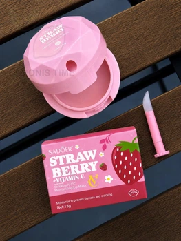 Маска для губ с клубникой и витамином C SADOER Strawberry VC Moisturizing Lip Mask, 13 g