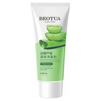 Очищувальна пінка для вмивання для обличчя з екстрактом алое вера Beotua Aloe Vera Refreshing Facial Cleanser, 60 мл