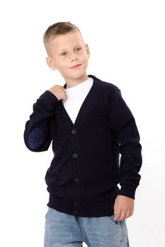Дитяча однотонна кофта для хлопчика NoBrand 134 Темно-синій (p-20885-251571)