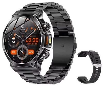 Смарт-годинник Hardy AK82 AMOLED, дзвінки, пульсометр, водозахист, 800mAh батарея, 2 ремінці
