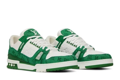 Кросівки Louis Vuitton Trainer Green Monogram Denim White 43