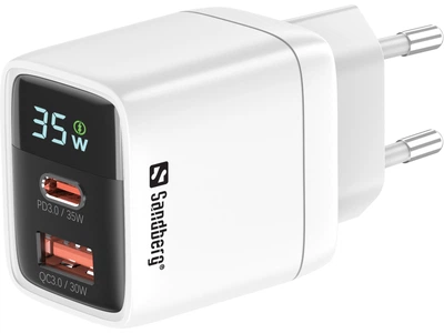 Ładowarka Sandberg 441-52 USB-C + USB-A 35W GaN III Biały (441-52)