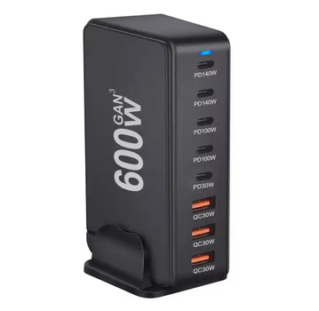Зарядная станция GaN Pro 600W 8 портов USB-C USB-A PD 140W (534)