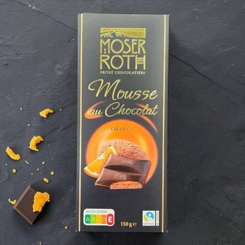 Темный шоколад Moser Roth Mousse au Chocolat Orange с шоколадным муссом и апельсином 150 г