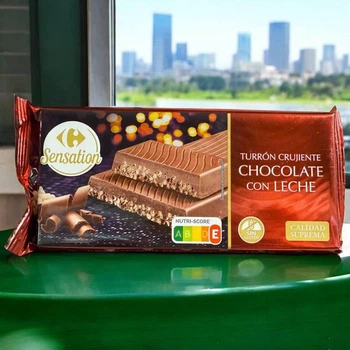 Хрустящая молочная шоколадная нуга Sensation Turrón Crujiente Chocolate con Leche 200 г