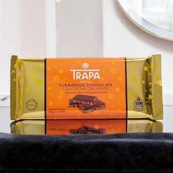 Нуга Trapa TURRÓN CHOCOLATE LECHE CRUJIENTE хрустка молочний шоколад 140г