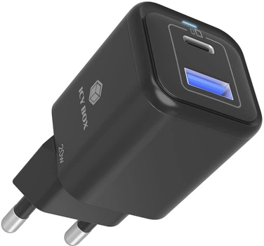 Ładowarka ICY BOX IB-PS1020-PD 2-Port 20W PD Czarny (4250078174585)