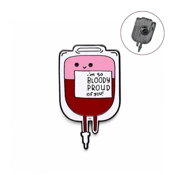 Значок-пин BROCHE брошь бижутерия Медицина Донорство Пакет крови Bloody Proud красный BRGV115479