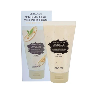 Глиняна маска-пінка для обличчя LEBELAGE Soybean Clay 2in1 Pack Foam глибоке очищення 120мл