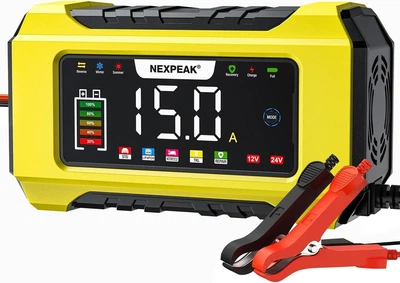 Зарядний пристрій NEXPEAK NC215 15A — автомобільна зарядка 12V/24V для LiFePO4 та свинцево-кислотних акумуляторів